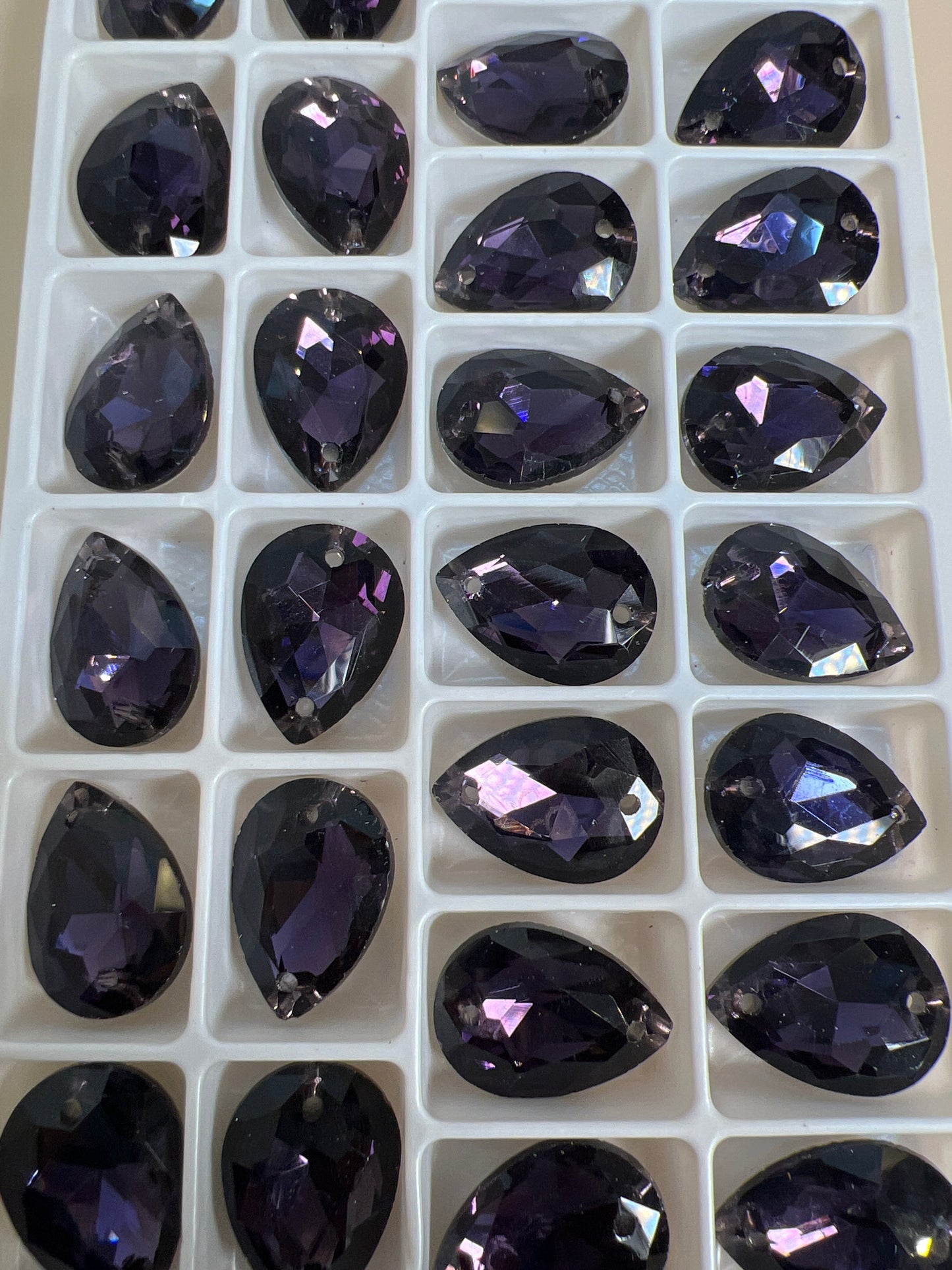 TEARDROP REAL CRYSTAL SEW ON 13 X 18MM REAL GLASS