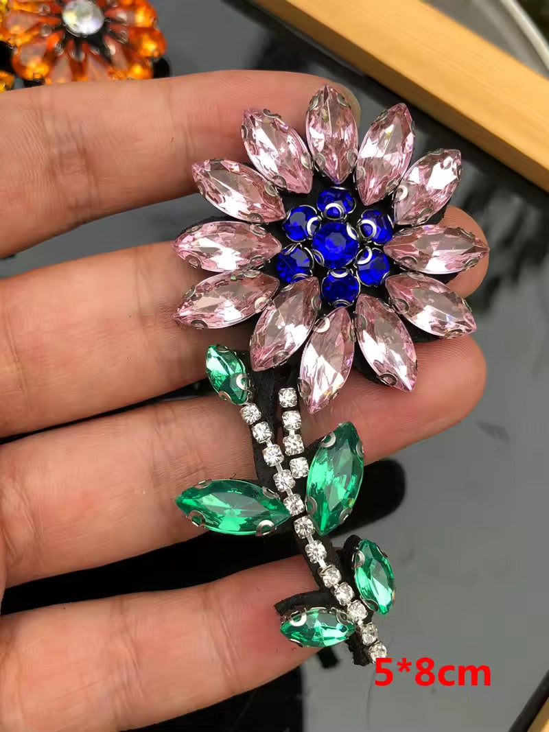 RHINESTONE ROSE APPLIQUE