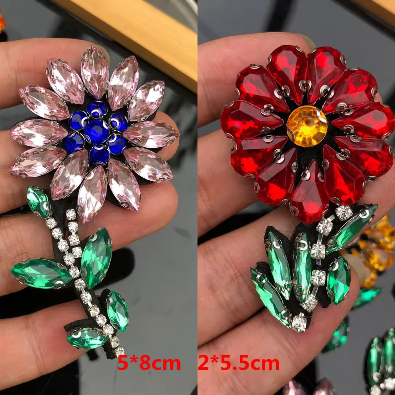 RHINESTONE ROSE APPLIQUE