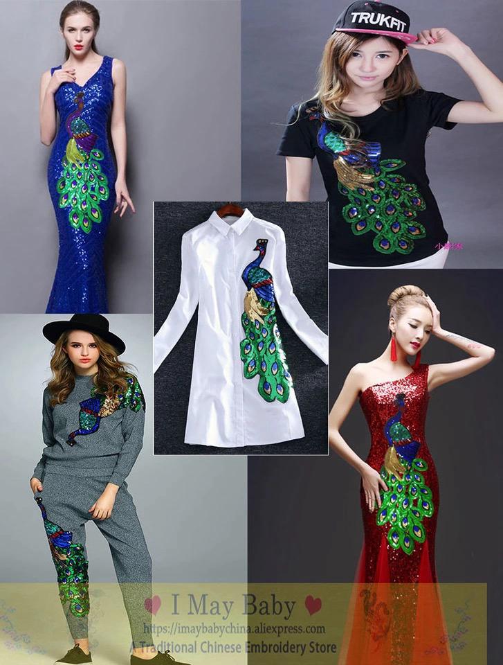 PEACOCK LONG APPLIQUE