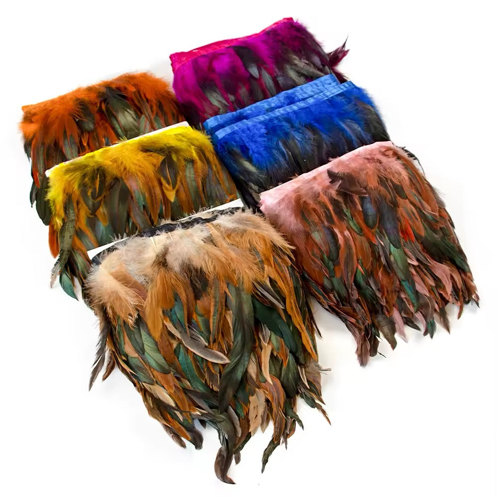 CHICKEN TWO TONE FEATHER TRIMMING