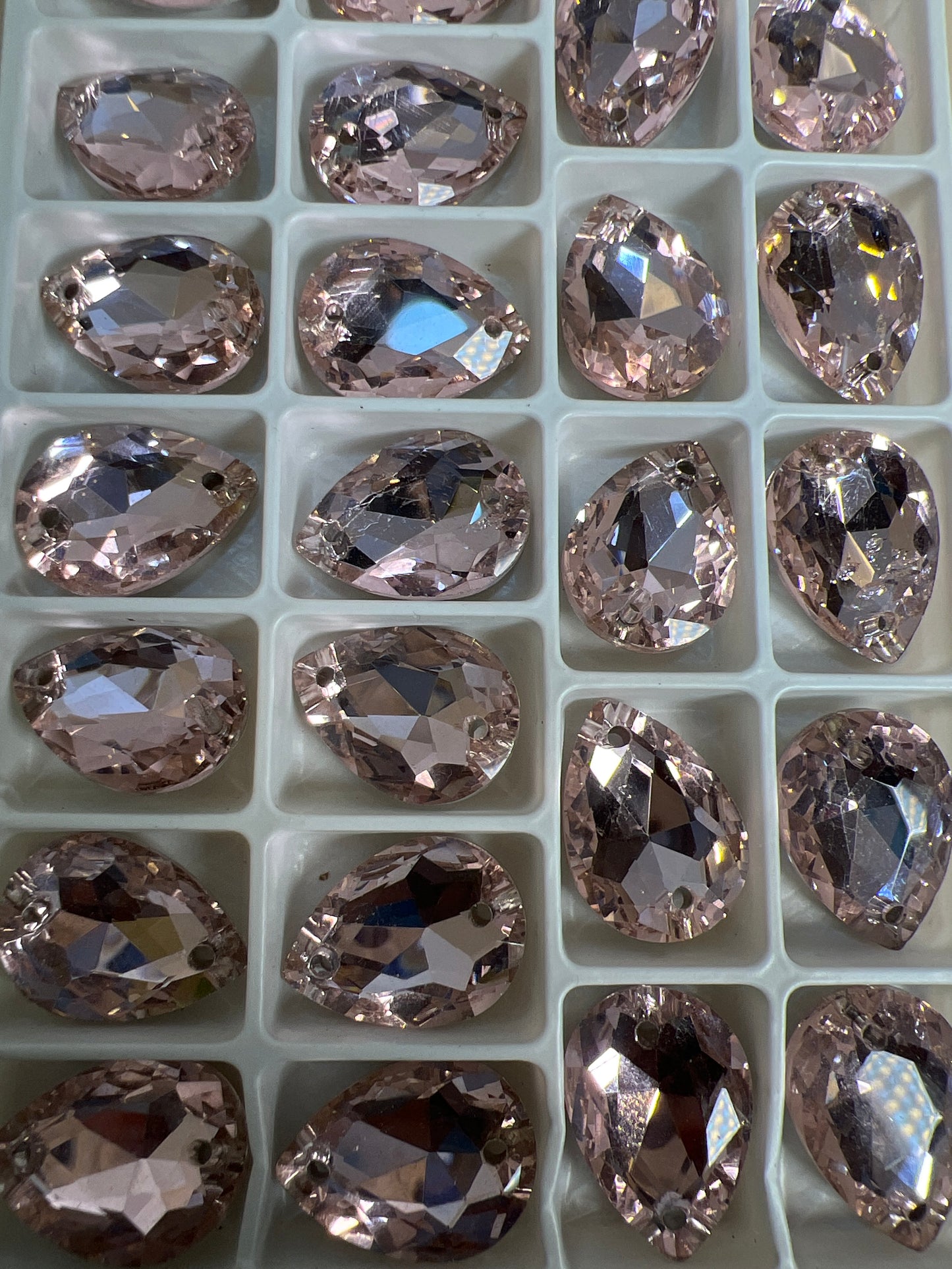TEARDROP REAL CRYSTAL SEW ON 13 X 18MM REAL GLASS