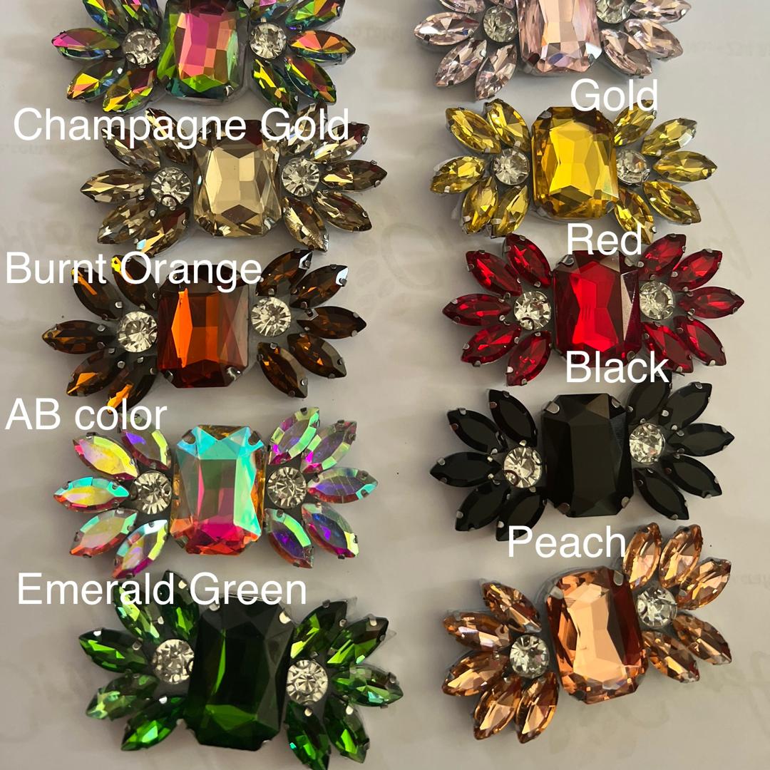 SQUARE CRYSTAL BROOCH