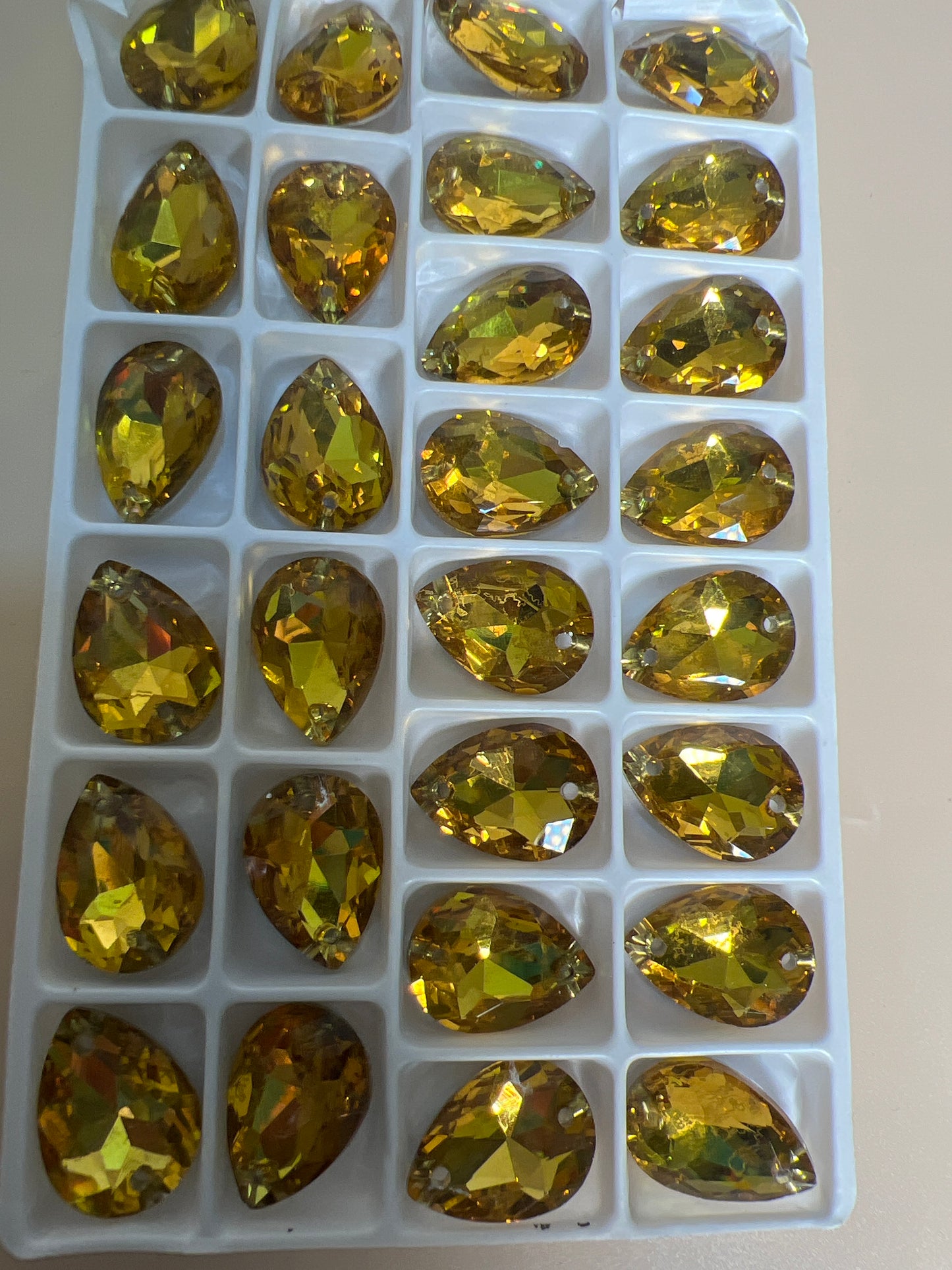 TEARDROP REAL CRYSTAL SEW ON 13 X 18MM REAL GLASS