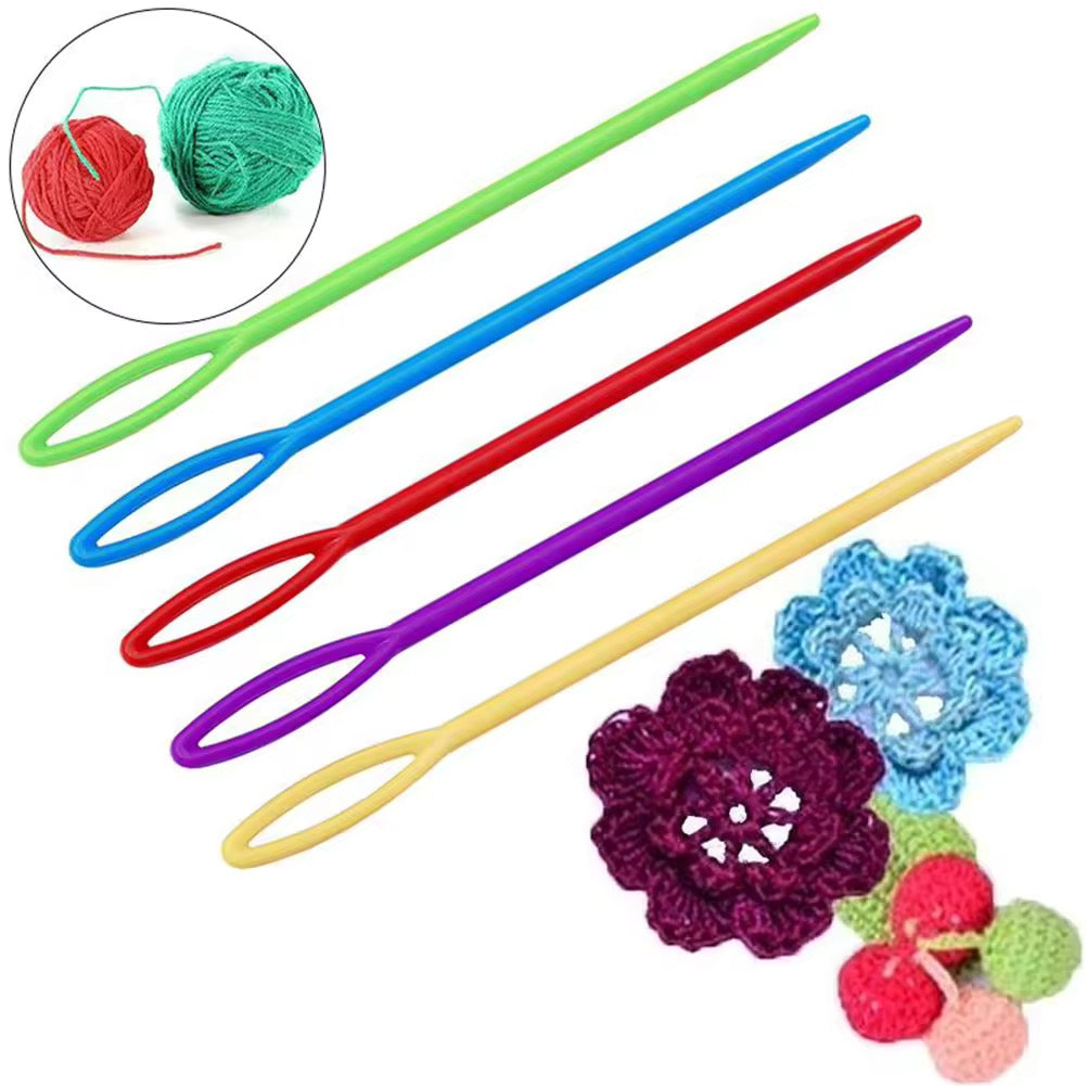 PLASTIC CROCHET NEEDLE LARGE EYE YARN EMBROIDERY NEEDLE