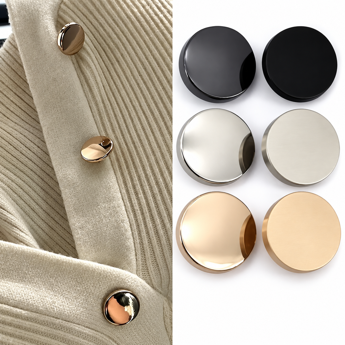 FLAT DISK METAL BUTTON GOLD