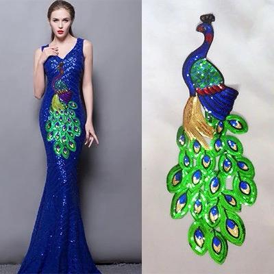 PEACOCK LONG APPLIQUE