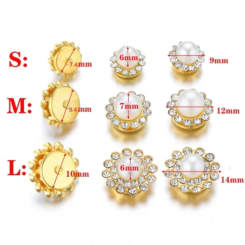 PEARL RHINESTONE CRYSTAL STUDS