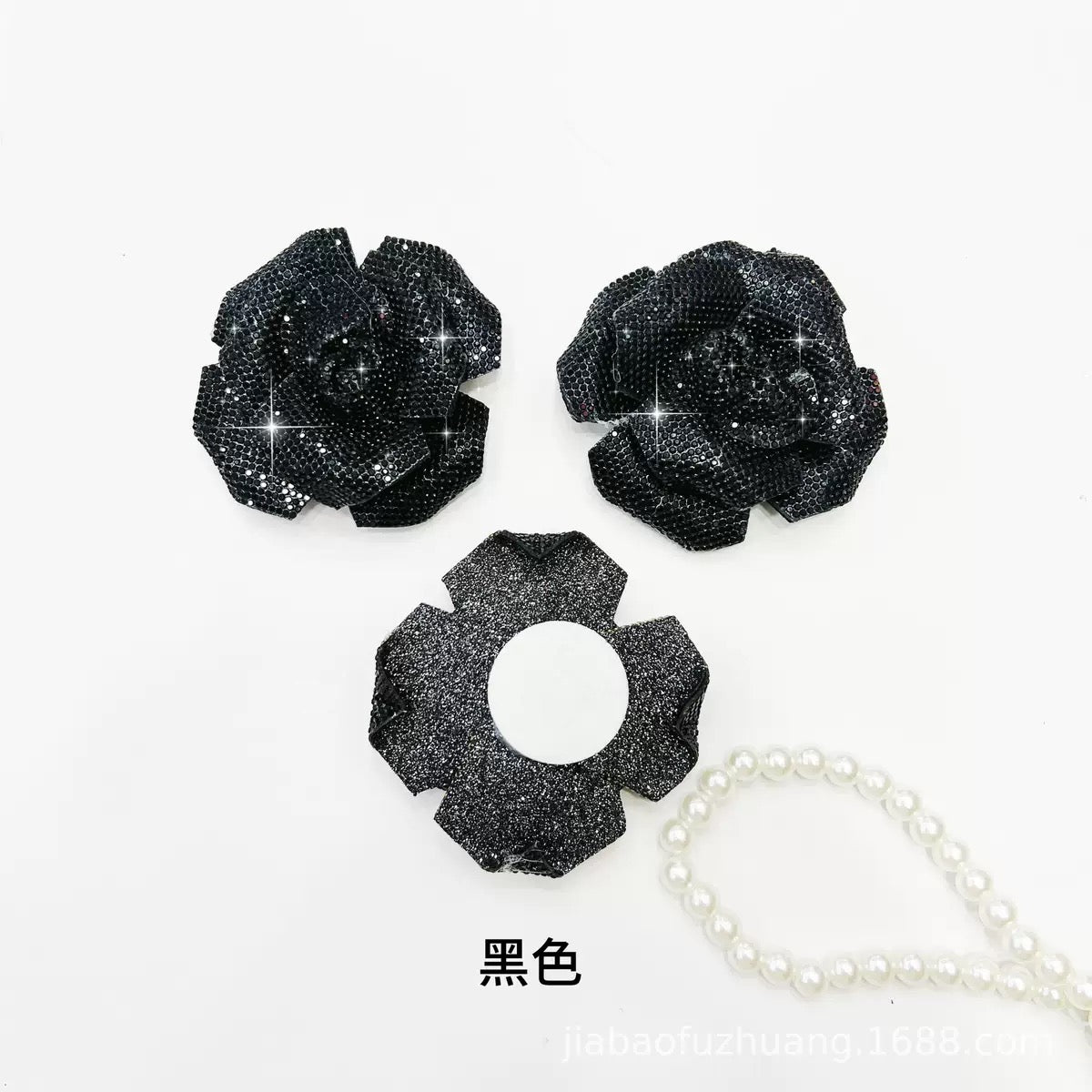 3D RHINESTONE FLOWERS 8CM