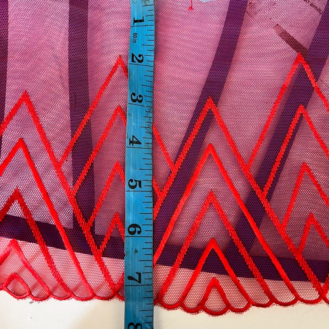 TULLE LACE TRIMMING WITH ZIG ZAG EDGE