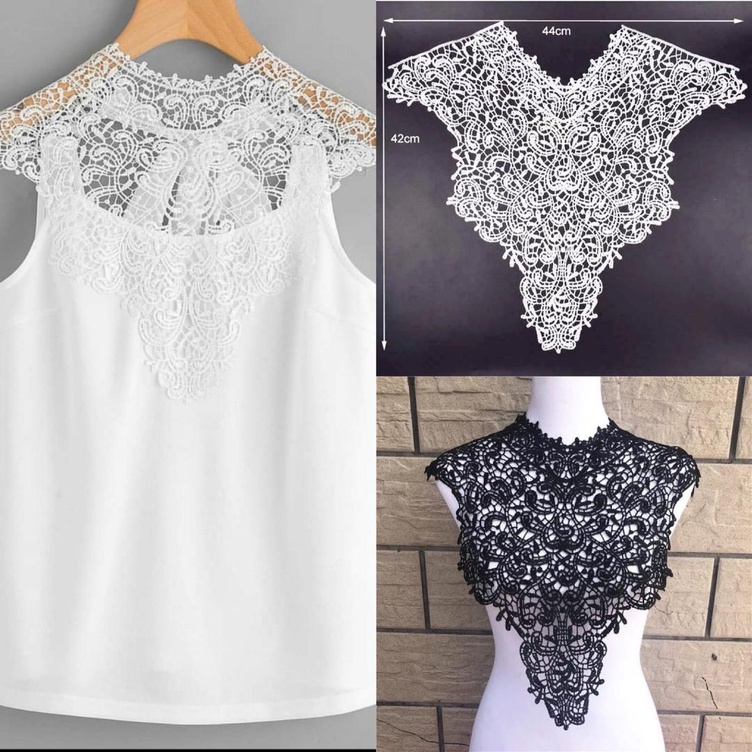 LACE CLOSED NECKLINE