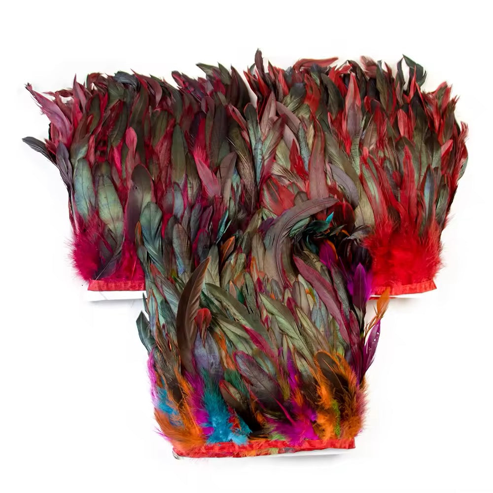 CHICKEN TWO TONE FEATHER TRIMMING