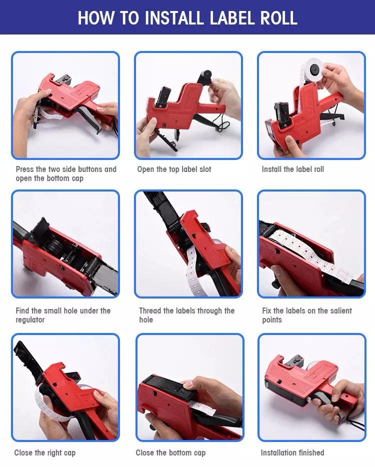 LABEL GUN 8 DIGIT PRICE LABEL PRICING MAKER GUN FOR STORES, SUPERMARKET, RETAIL SHOP, GROCERY STORE