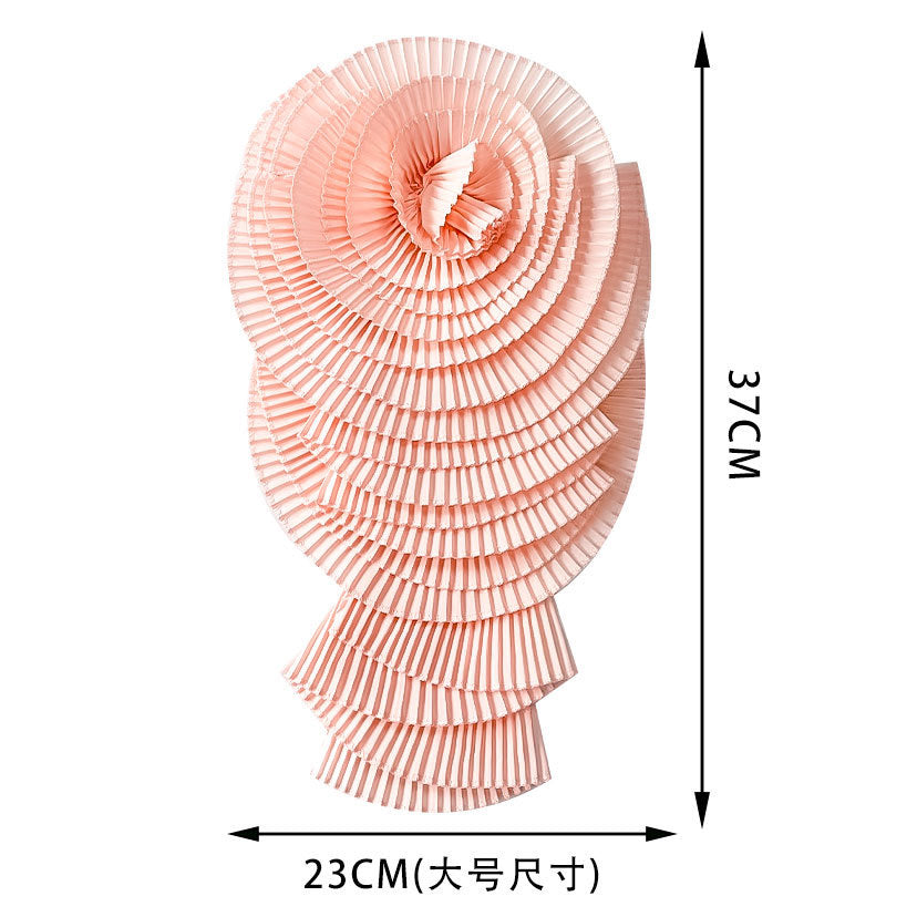 PLEATED ROSETTE FLOWER APPLIQUE BIG