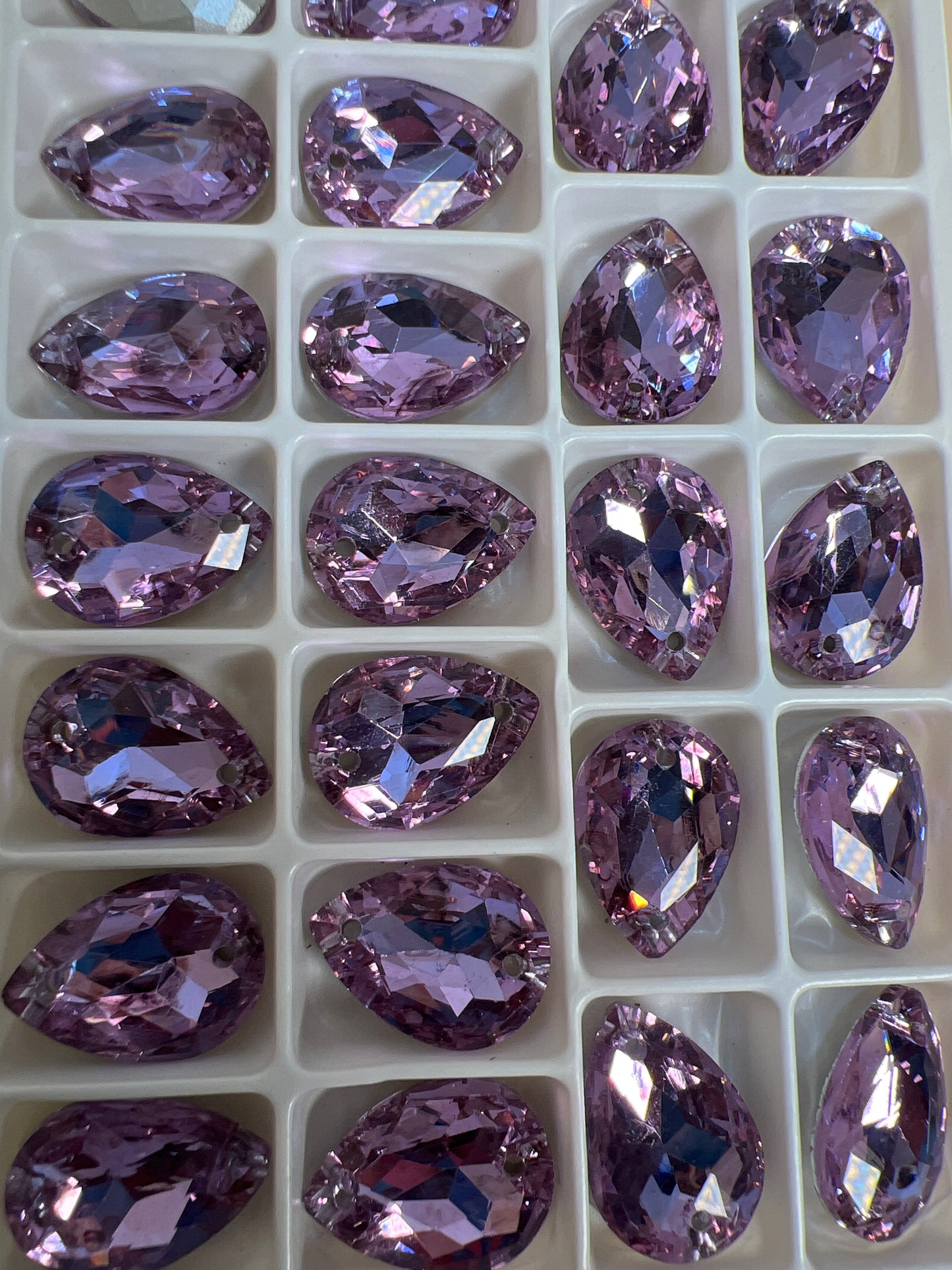 TEARDROP REAL CRYSTAL SEW ON 13 X 18MM REAL GLASS