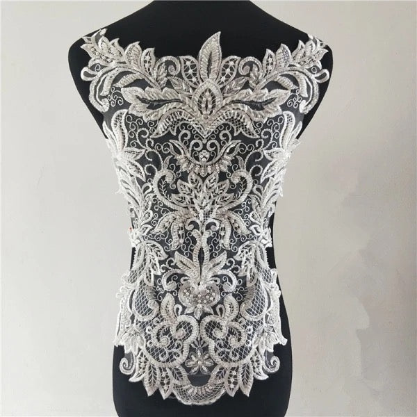 BRIDAL BEADED NECKLINE OFF WHITE