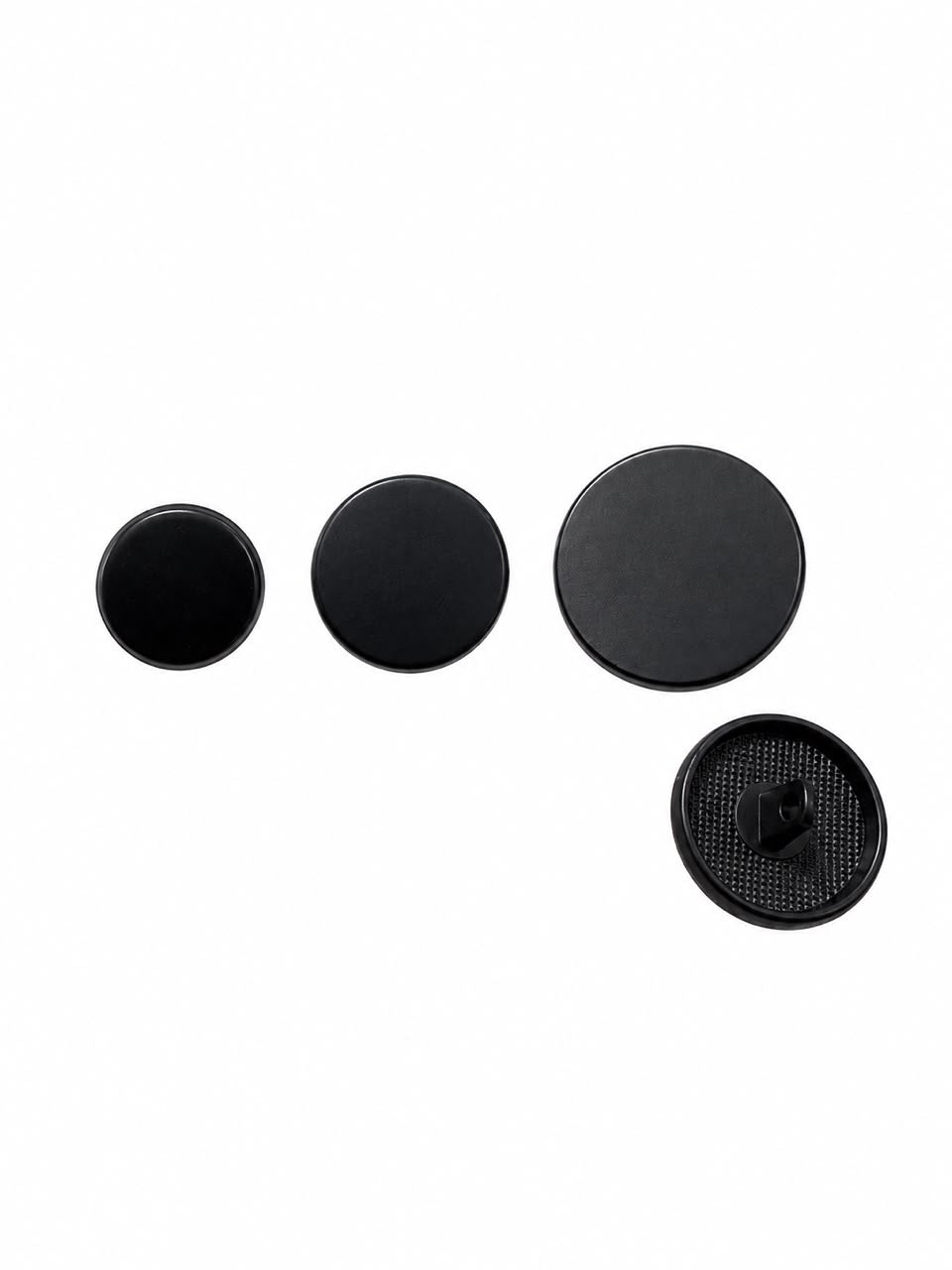 FLAT DISK METAL BUTTON BLACK