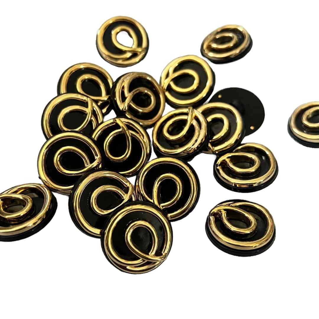 BLACK AND GOLD TRINA BUTTON