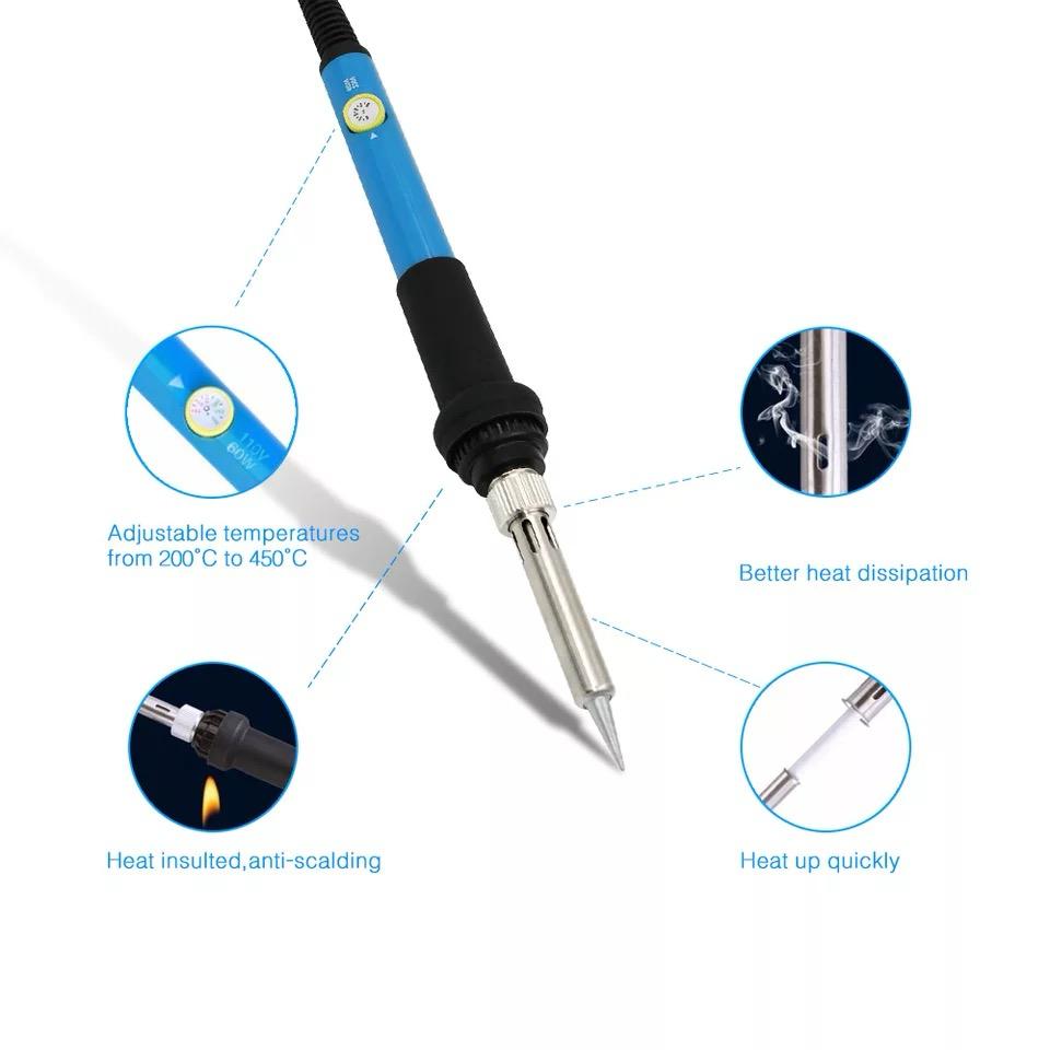 SOLDERING IRON WITH ADJUSTABLE TEMPERATURE CONTROL