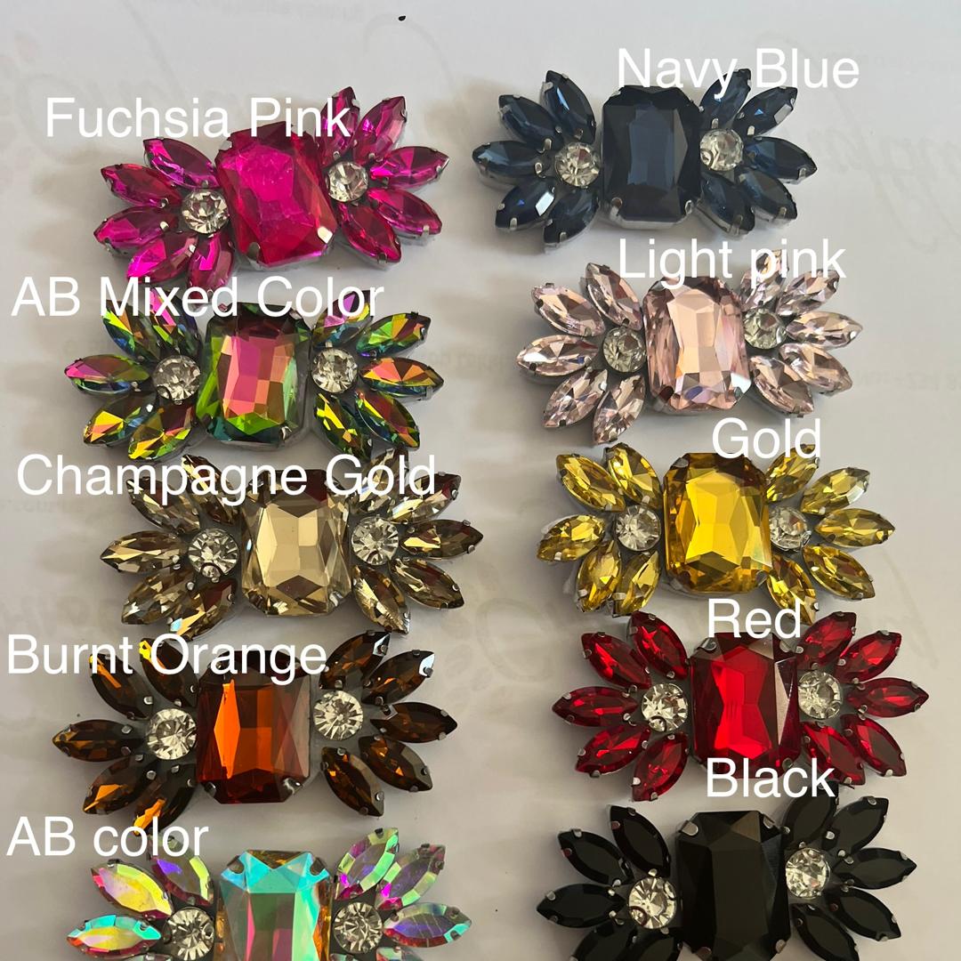 SQUARE CRYSTAL BROOCH