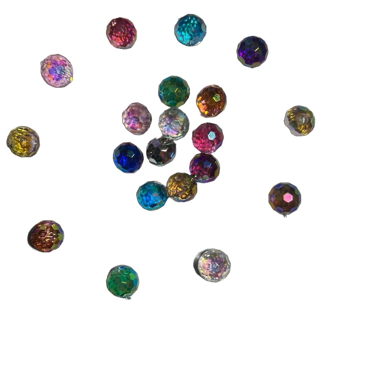 CRYSTAL ROUND BUTTON AB COLORS
