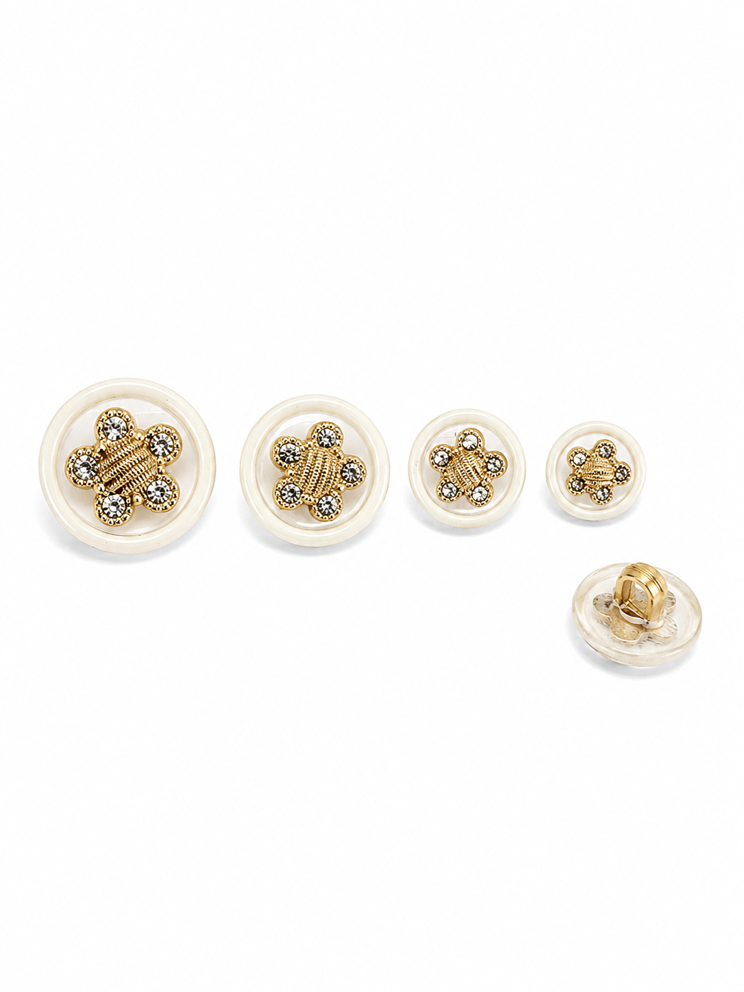 GEM FLOWER BUTTON TRANSPARENT