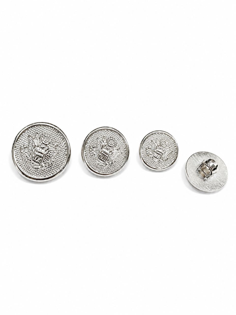 EAGLE BADGE BUTTON SILVER