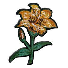 PAIRED EMBROIDERED APPLIQUE MUSTARD