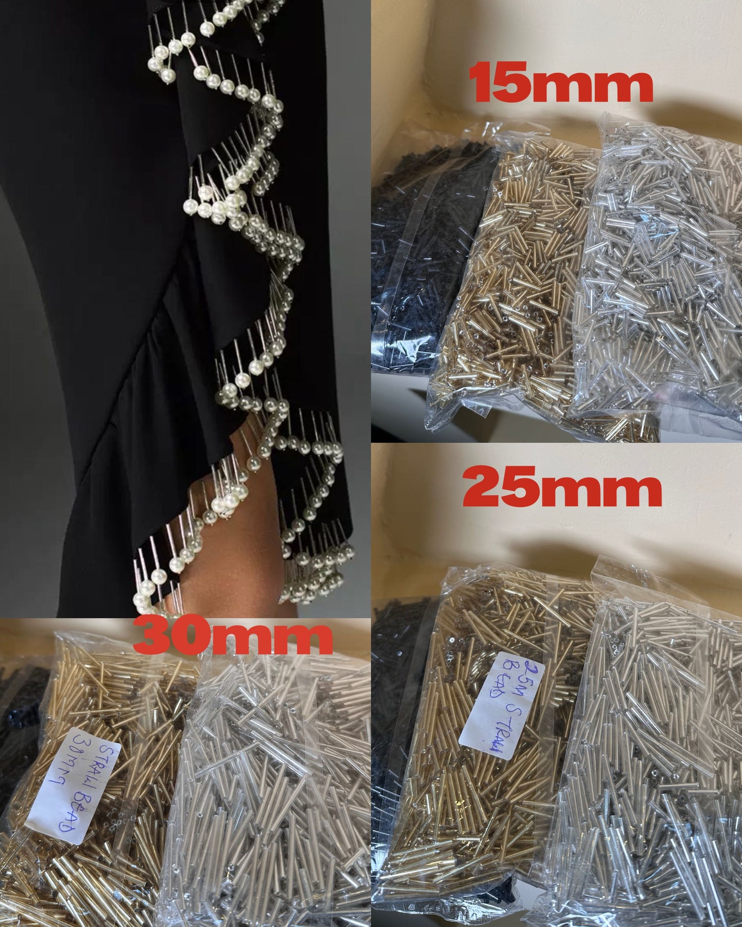 LONG STRAW BEADS/ BUNGLE BEADS/ RICE BEADS