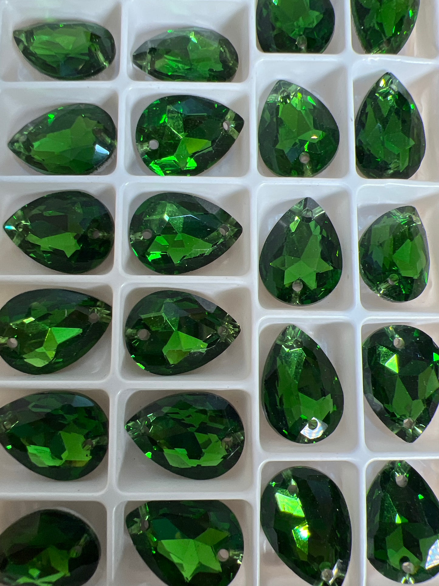 TEARDROP REAL CRYSTAL SEW ON 13 X 18MM REAL GLASS