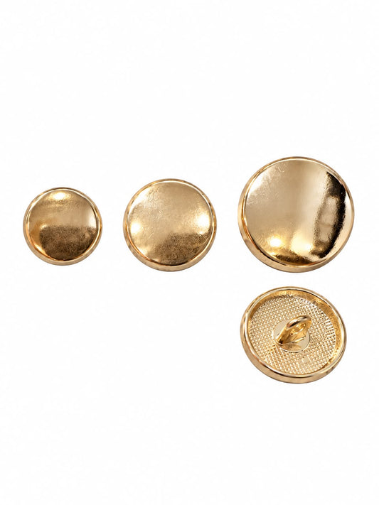 FLAT DISK METAL BUTTON GOLD
