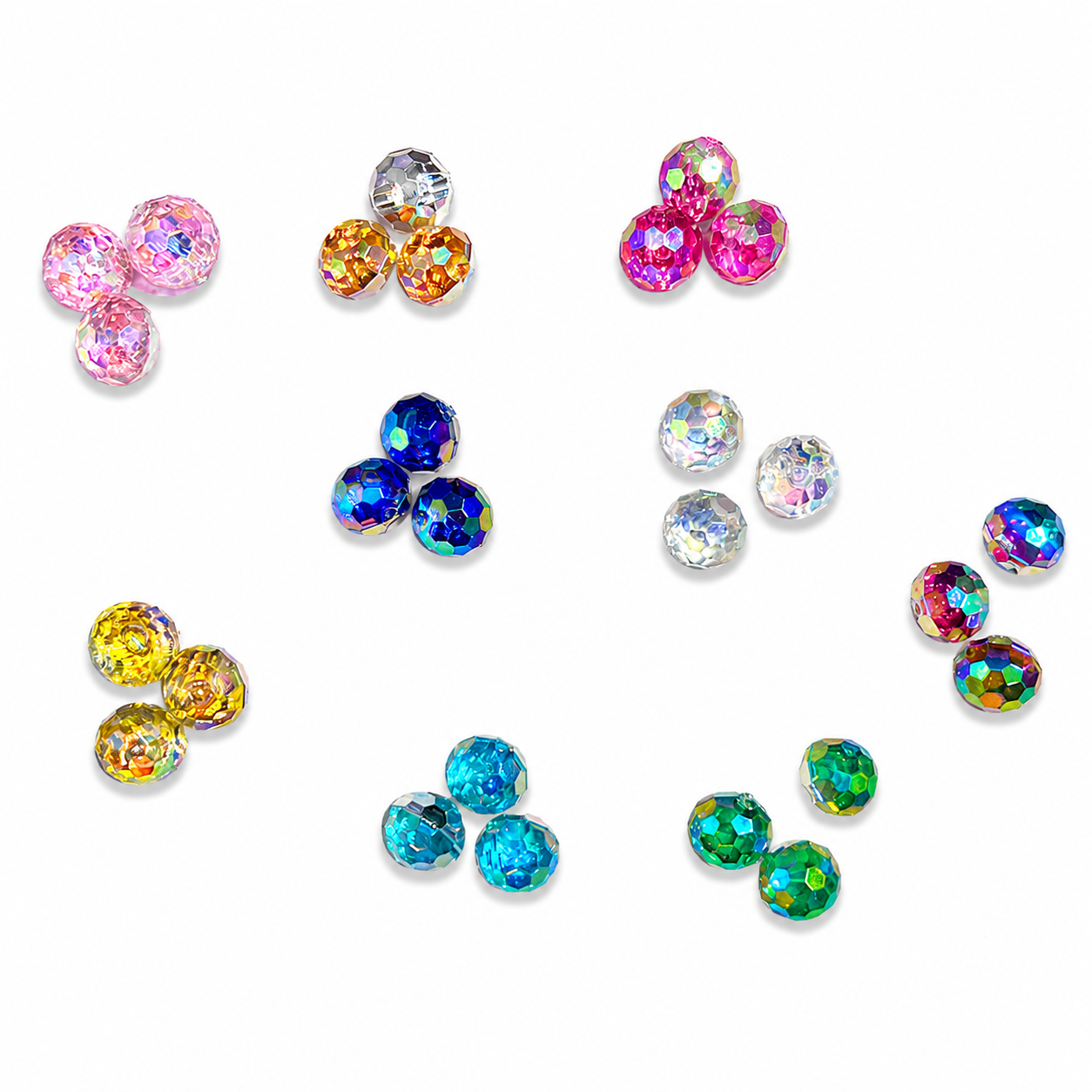 CRYSTAL ROUND BUTTON AB COLORS