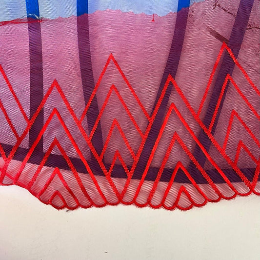 TULLE LACE TRIMMING WITH ZIG ZAG EDGE