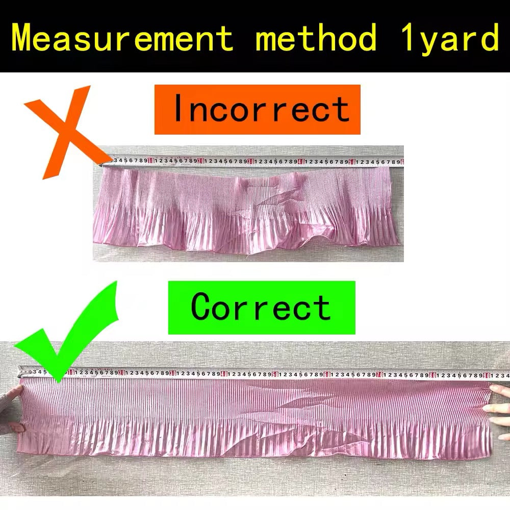 CHIFFON METALLIC TRIMMING PLEATED