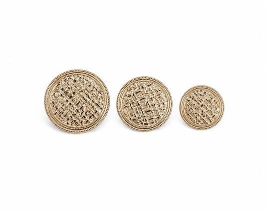 TWEED TEXTURE BUTTON GOLD