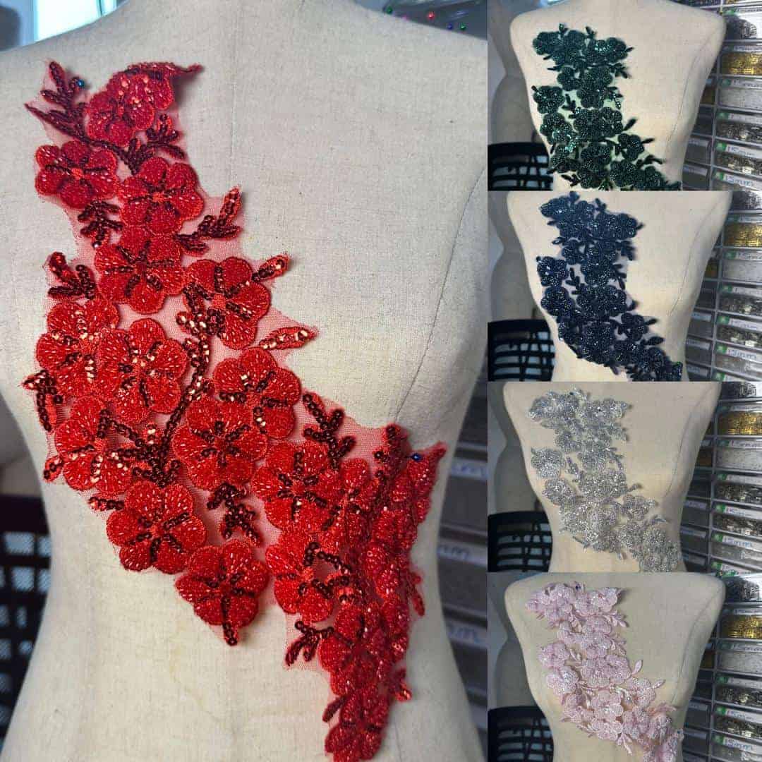 BEADED LACE APPLIQUE