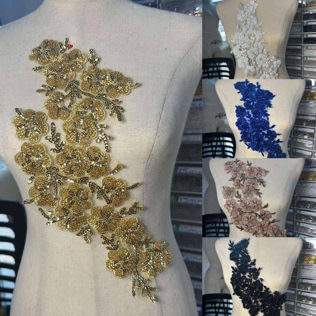 BEADED LACE APPLIQUE
