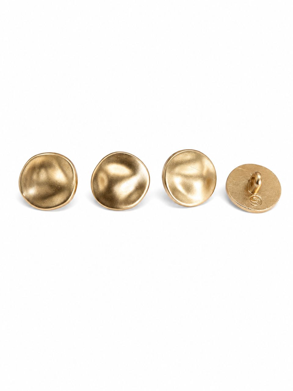 PUFFED ROUND BUTTON MATTE GOLD