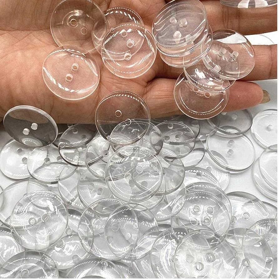 TWO HOLE BREAD BUTTON TRANSPARENT