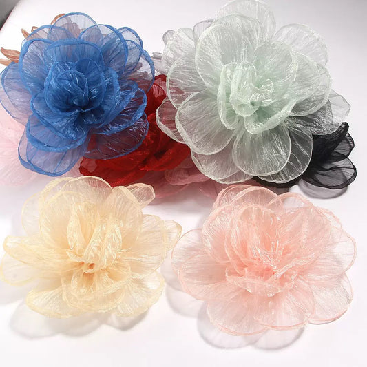 ORGANZA BURNT FLOWER 20CM
