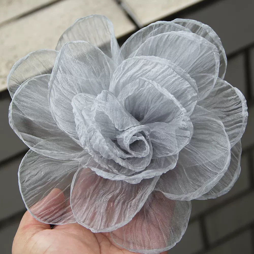 ORGANZA BURNT FLOWER 20CM