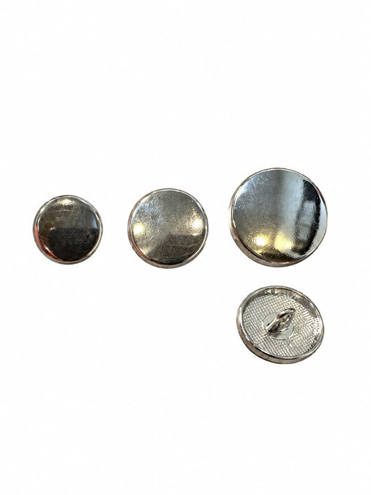 FLAT DISK METAL BUTTON SILVER