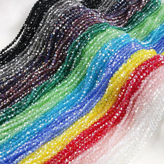 CRYSTAL BEADS BICONE GLASS BEADS 3MM PRECIOSA FACETED CRYSTAL GLASS BEADS