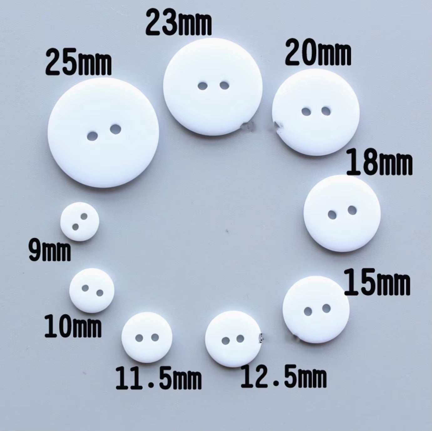TWO HOLE BREAD BUTTON BLACK
