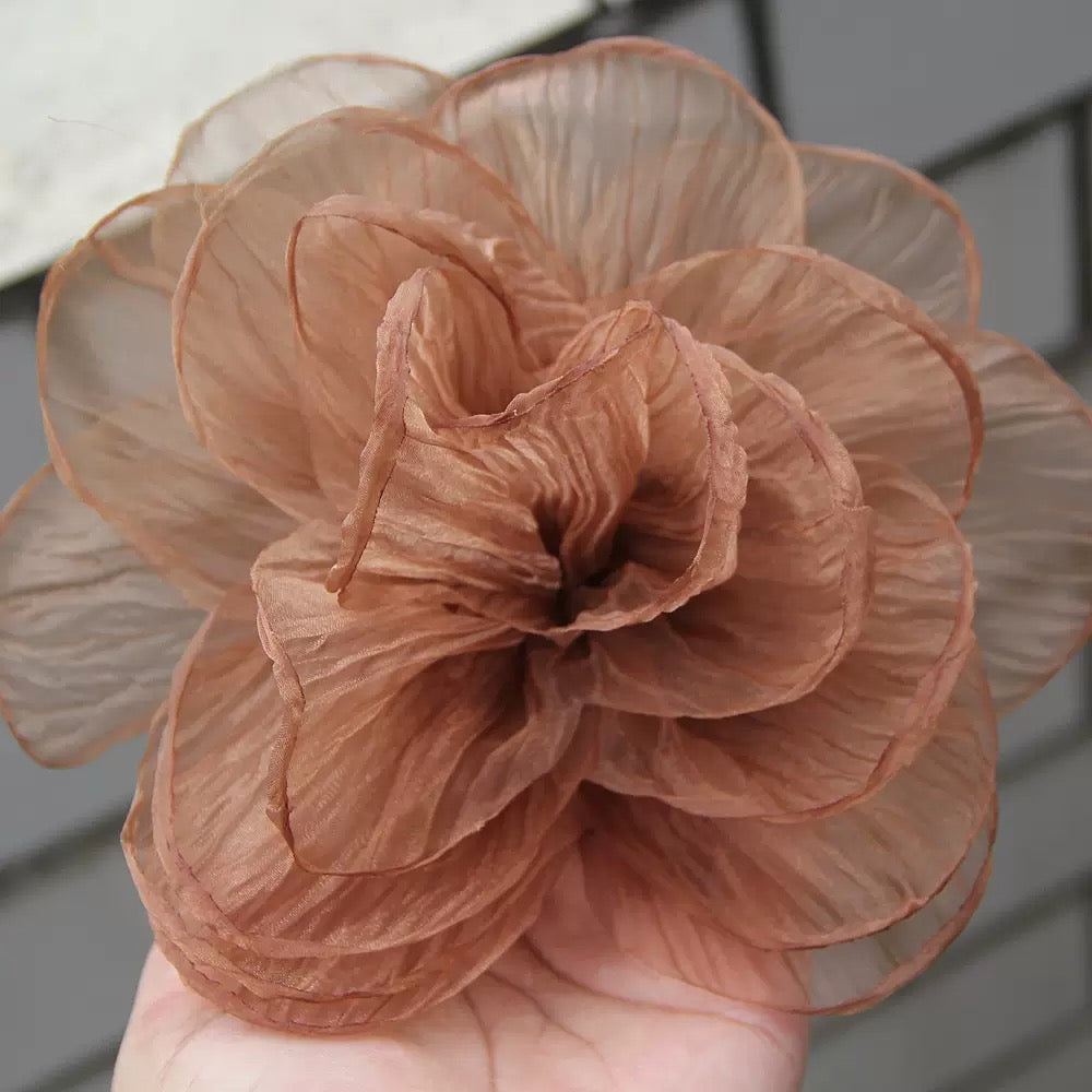 ORGANZA BURNT FLOWER 20CM
