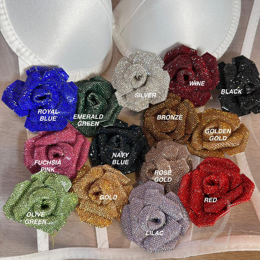 3D RHINESTONE FLOWERS 8CM