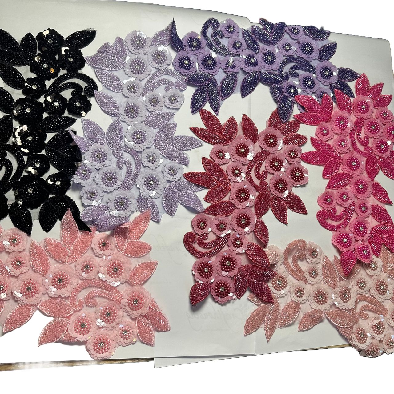 BEADED APPLIQUE WITH BIG SEQUIN