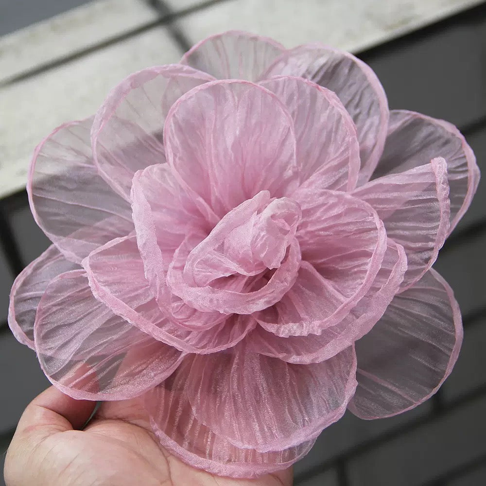 ORGANZA BURNT FLOWER 20CM
