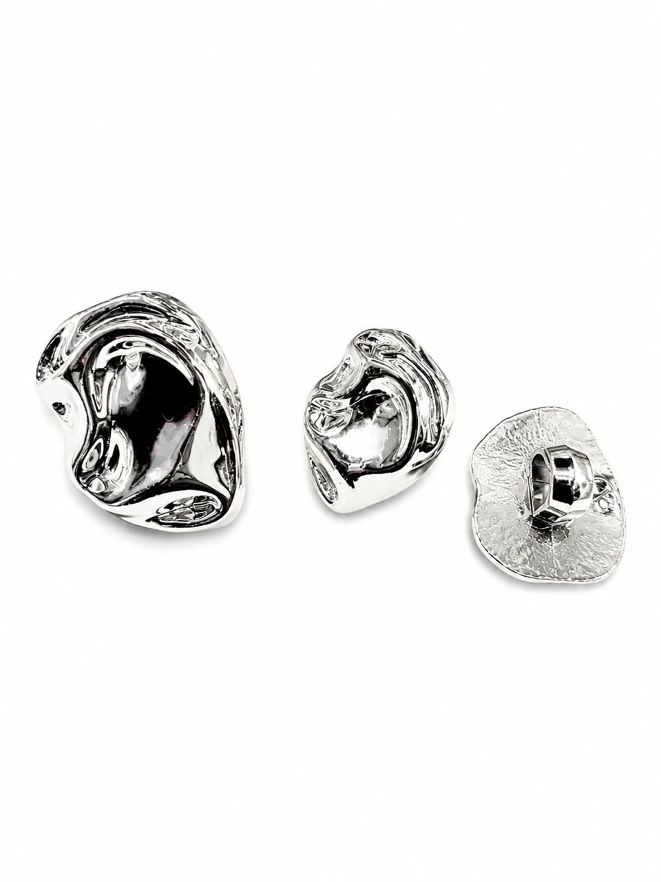 FLUID BUTTON SHINY SILVER