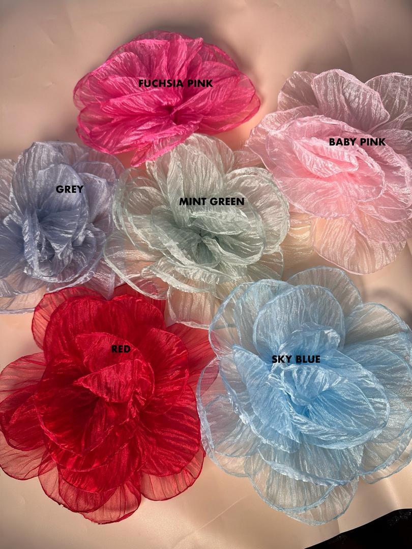 ORGANZA BURNT FLOWER 20CM